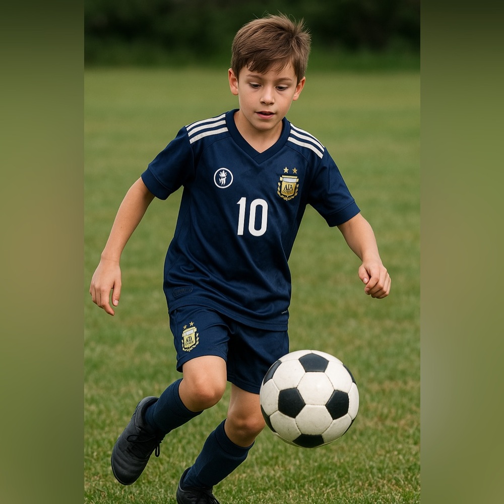 Messi #10 Blue Soccer Jersey Boys 28